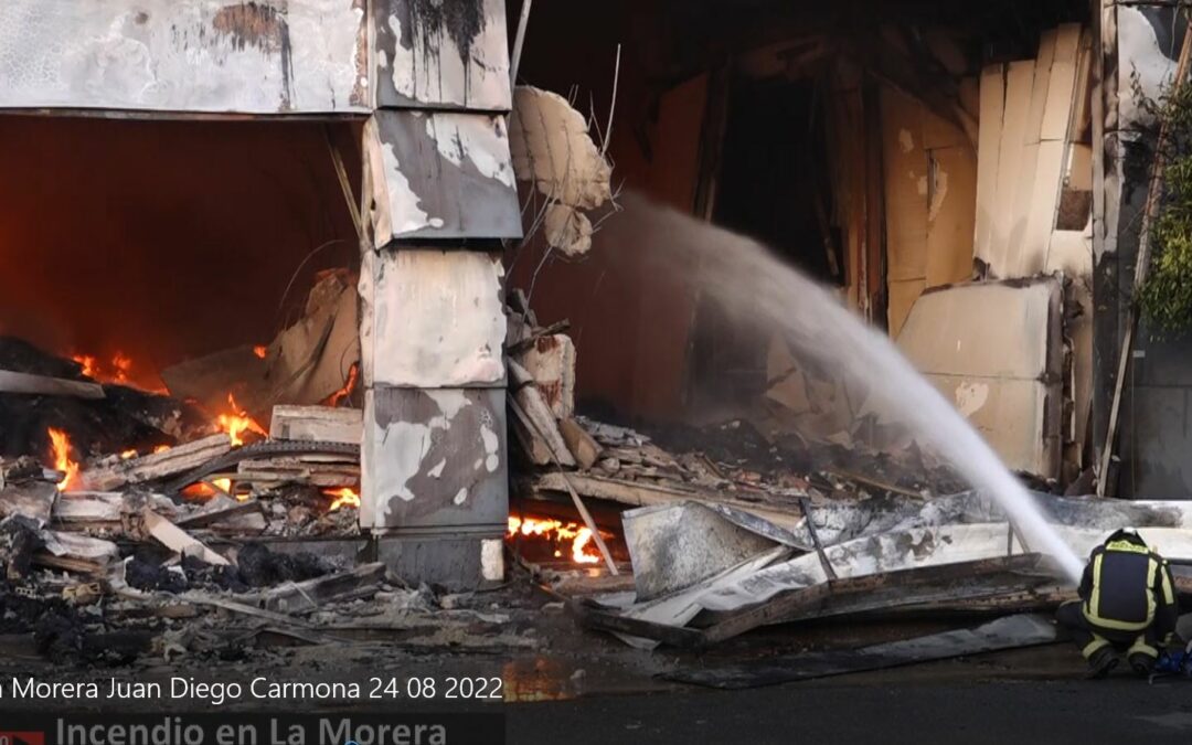 Incendio Polígono La Morera y atropello en vía del tren 24082022